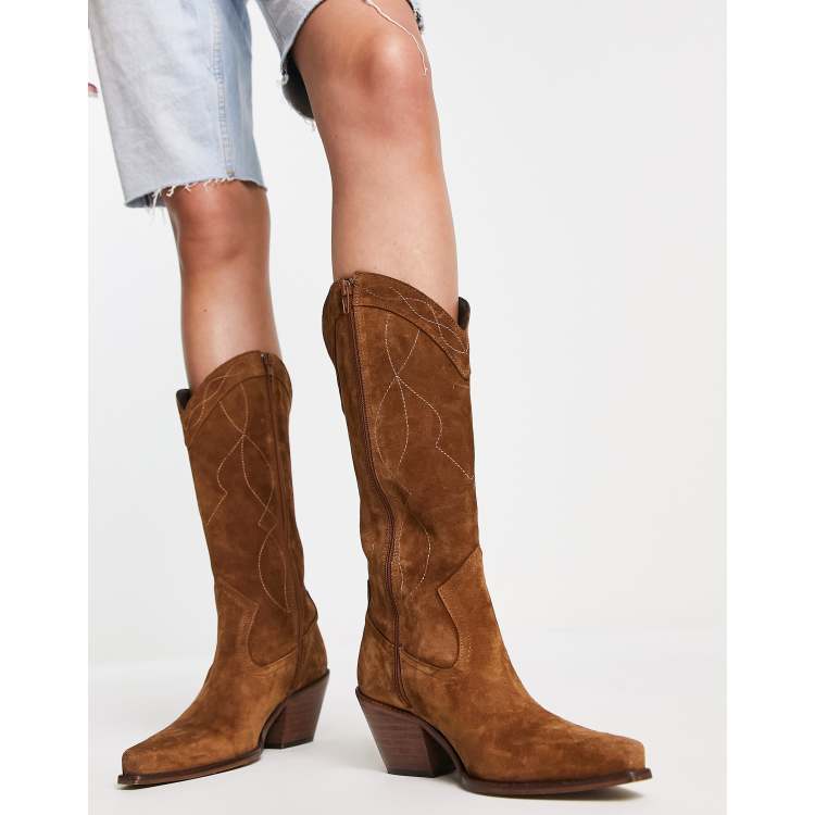 Tan suede shop cowboy boots