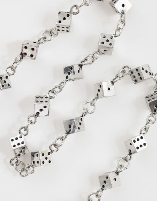 ASOS DESIGN - cadena para vaqueros con dado en plata, 2 de 3