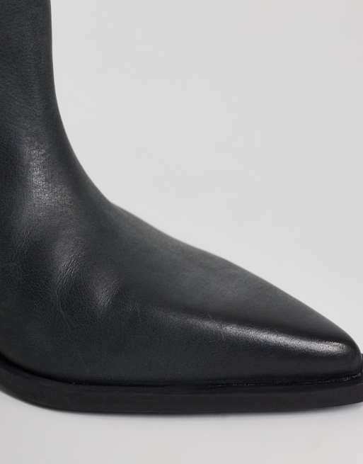 ASOS DESIGN - Cael - Premium western laarzen zonder sluiting in zwart leer, 2 van 4