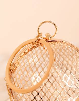 Asos design cage store sphere clutch bag