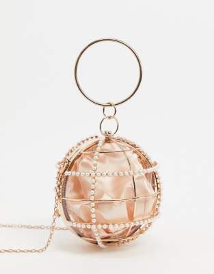 Rose gold discount clutch bag asos