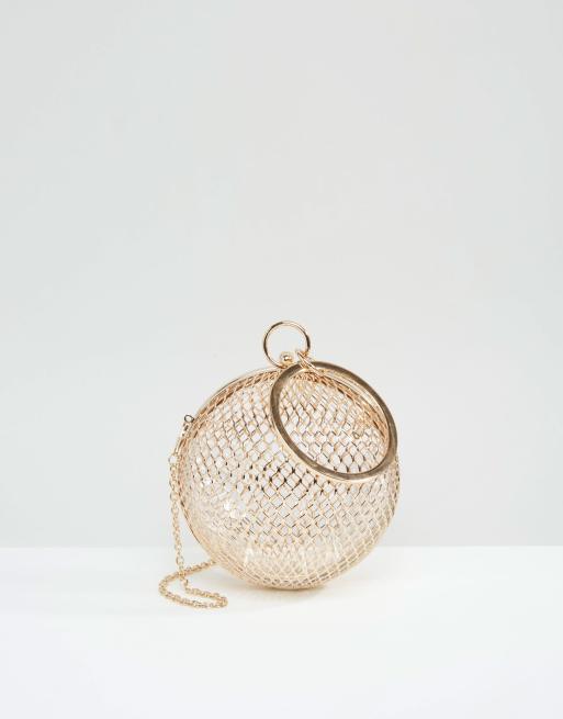 ASOS DESIGN cage sphere clutch bag