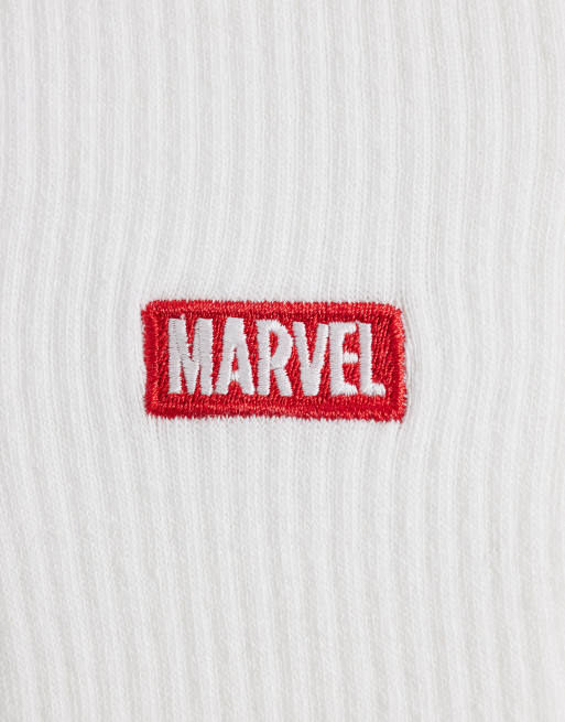 ASOS DESIGN - Calcetines blancos con logo de Marvel, 2 de 3