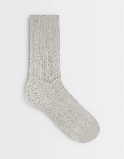 ASOS DESIGN - calcetines con motivo pointelle en verde salvia - view 1