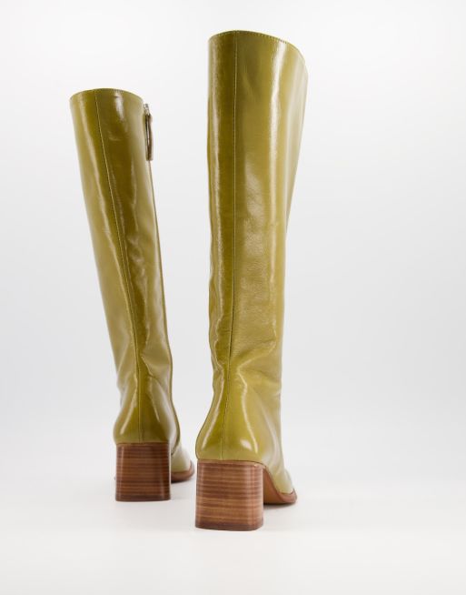 Asos green outlet boots