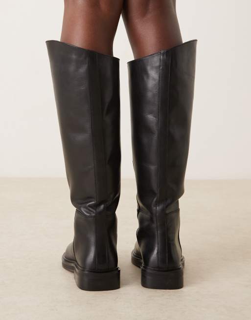 ASOS DESIGN Callahan leather riding boots in black