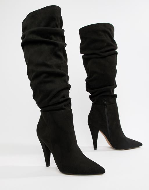 asos knee high suede boots