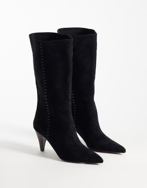 ASOS DESIGN - Calliope - Bottes hauteur genou à talon avec détails en point de surjet - Noir, 2 de 4