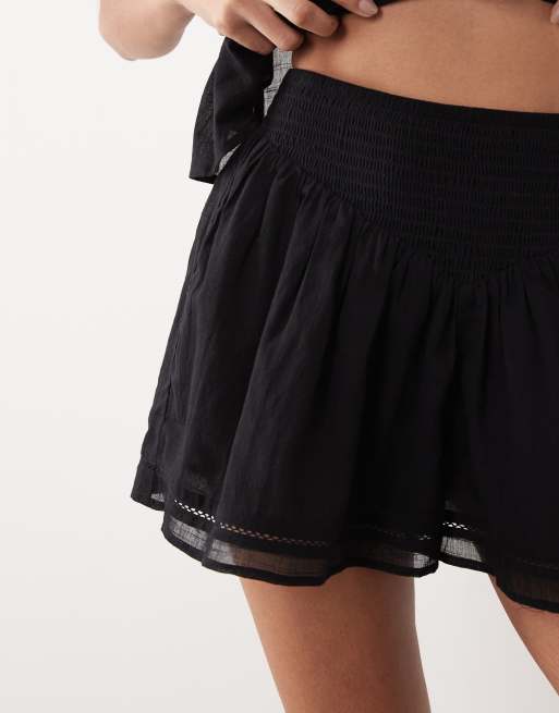 ASOS DESIGN - Calypso - Pantaloncini da mare neri con finiture in pizzo, 5 di 5