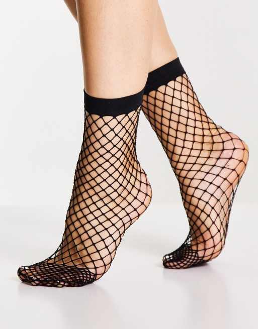 ASOS DESIGN - Calzini al polpaccio neri a rete