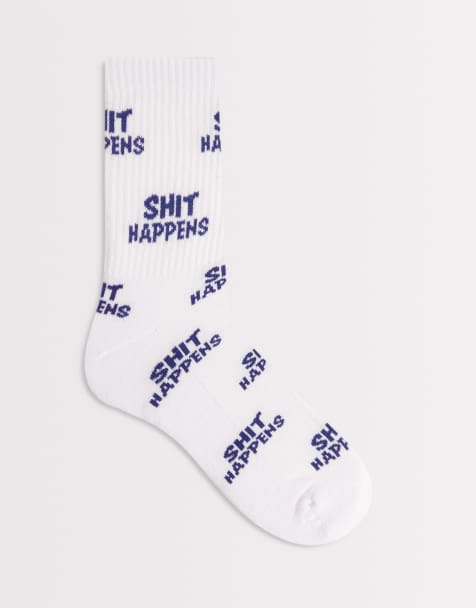 ASOS DESIGN - Calzini bianchi con scritte di parolaccia - view 1