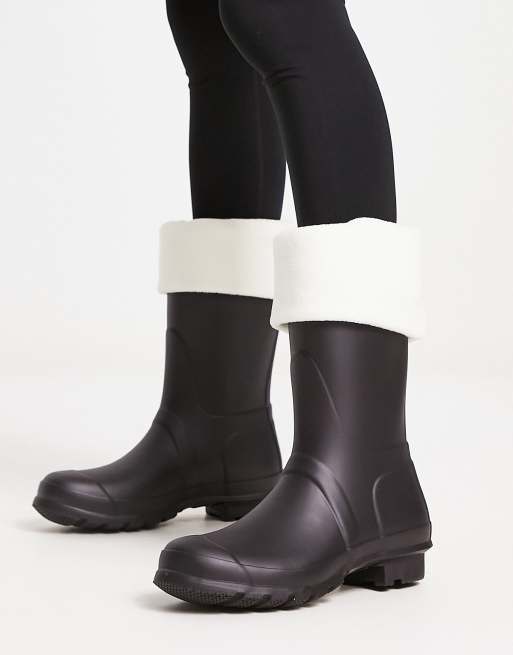 ASOS DESIGN Calzini corti per stivali da pioggia in pile color crema ASOS