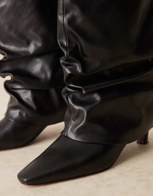 ASOS DESIGN – Cambria – Svarta, slouchy boots i dra på-modell, 3 av 4