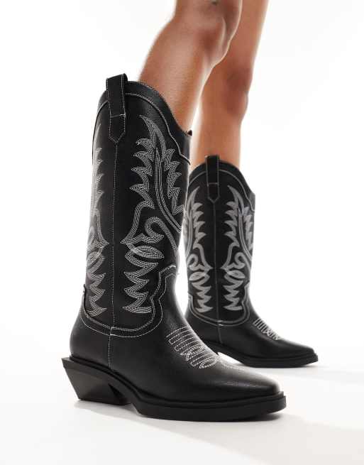 ASOS DESIGN - Camden - Westernlaarzen met brede pasvorm in zwart, 3 van 4