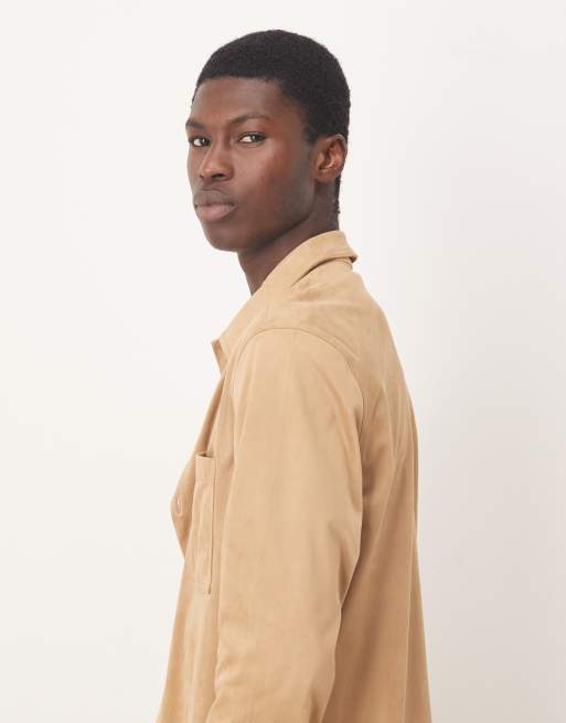 ASOS DESIGN – Camelowa koszula wierzchnia z imitacji zamszu, 4 z 5