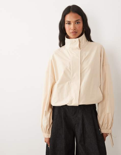 ASOS DESIGN – Camelowa kurtka wiatrówka z wiązanymi mankietami - view 1