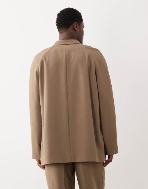 ASOS DESIGN – Camelowa marynarka garniturowa oversize o bardzo luźnym kroju, 3 z 5