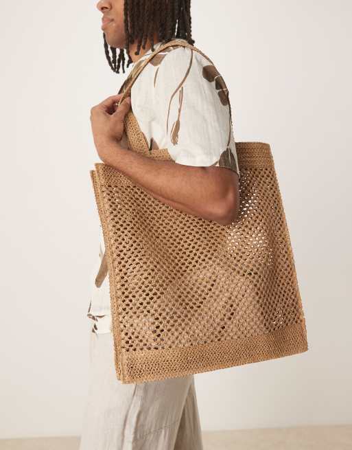ASOS DESIGN – Camelowa pleciona torba typu tote, 4 z 4