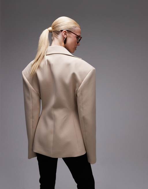 ASOS DESIGN – Camelowa zbierana w talii profilowana marynarka, 4 z 4
