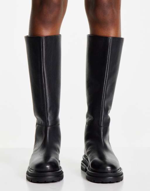 ASOS DESIGN – Cameo – Schwarze, kniehohe Stiefel aus hochwertigem Leder, 4 von 4