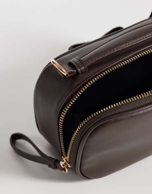 ASOS DESIGN - Camera bag a tracolla color cioccolato, 3 di 4