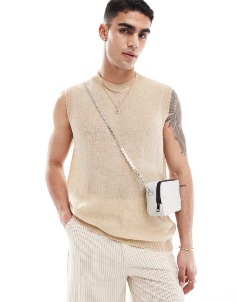 ASOS DESIGN - Camera bag a tracolla con perline grigio chiaro - view 1