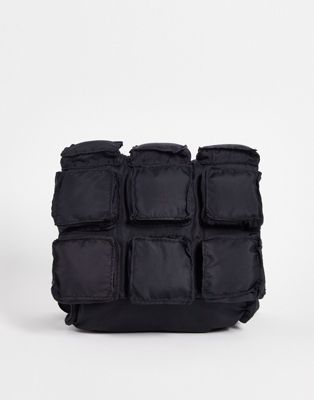 ASOS DESIGN camera bag with quilting in black