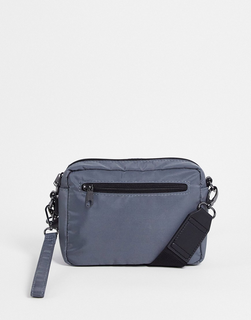 Asos Design Camera Bag With Wrist Strap In Charcoal-gray