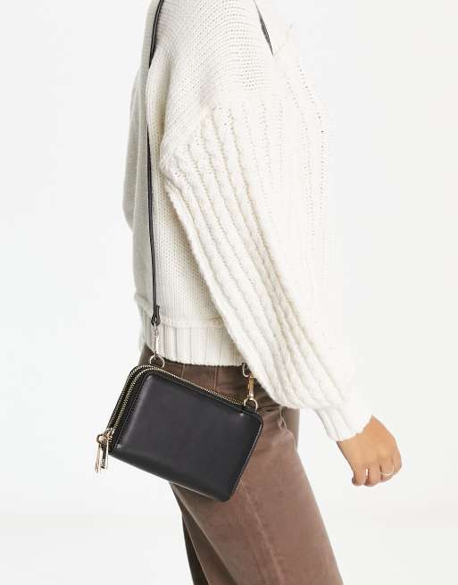 ASOS DESIGN cross-body bag with woven top handle and detachable