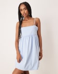 [ASOS DESIGN] ASOS DESIGN cami baby doll mini dress in blue-Yellow L BLUE