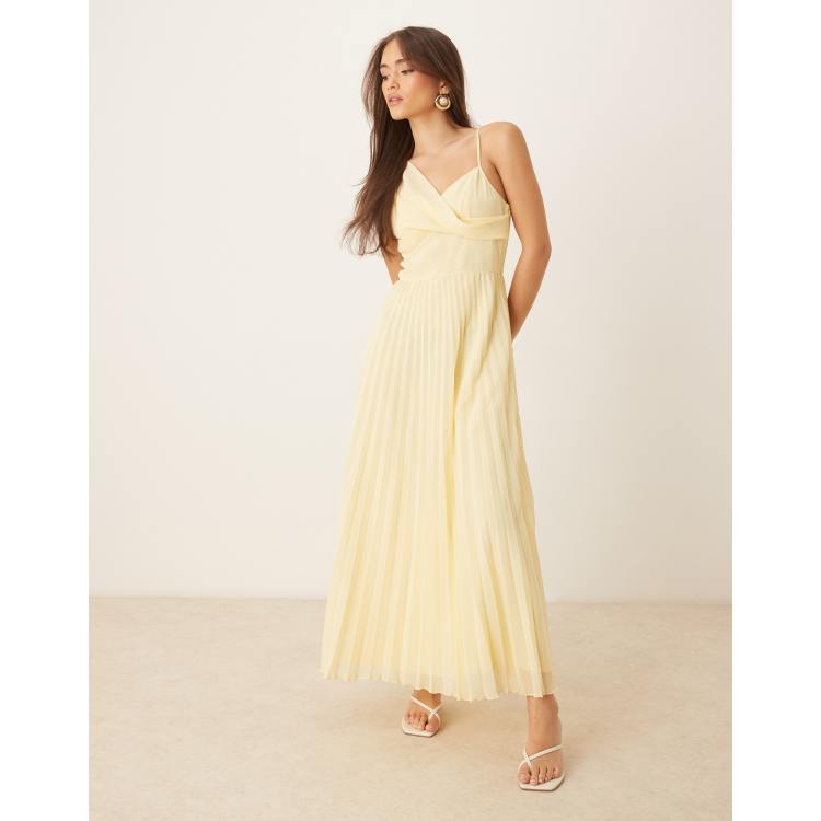 white christmas dresses Rent Asos Design Cami Pleated Tulle Maxi Dress In Rose Pink