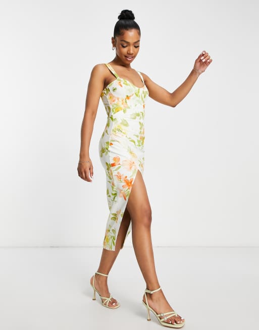 Asos floral cheap midi dress