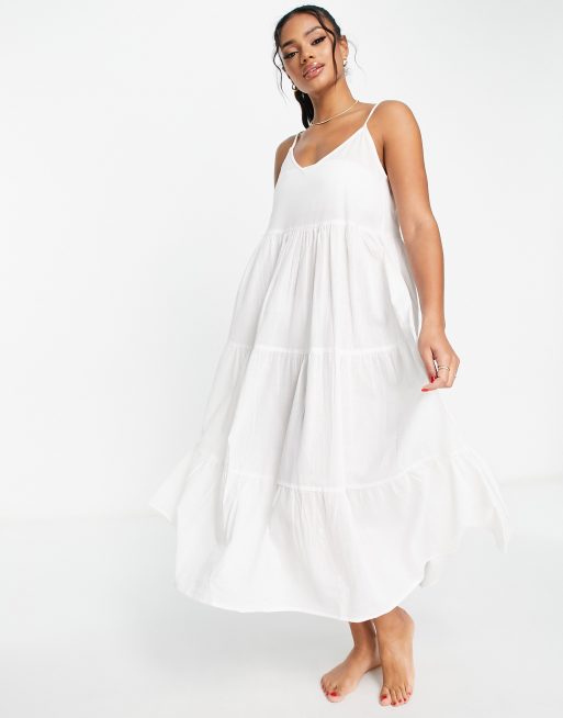 Asos white cheap beach dress