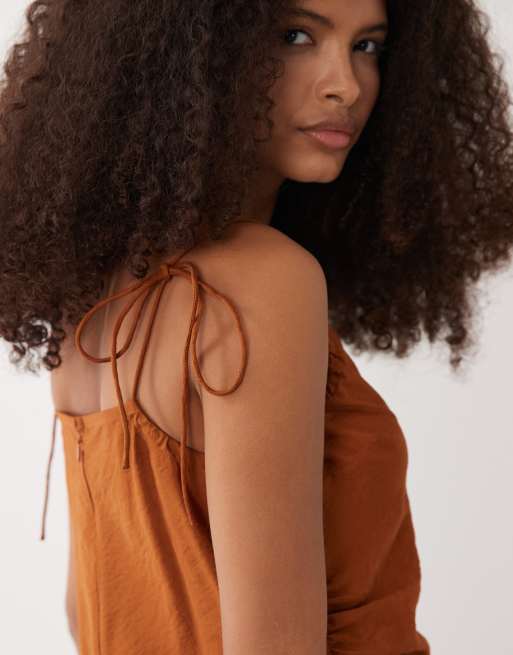 ASOS DESIGN - Cami-jumpsuit met vierkante hals in roestbruin, 4 van 4