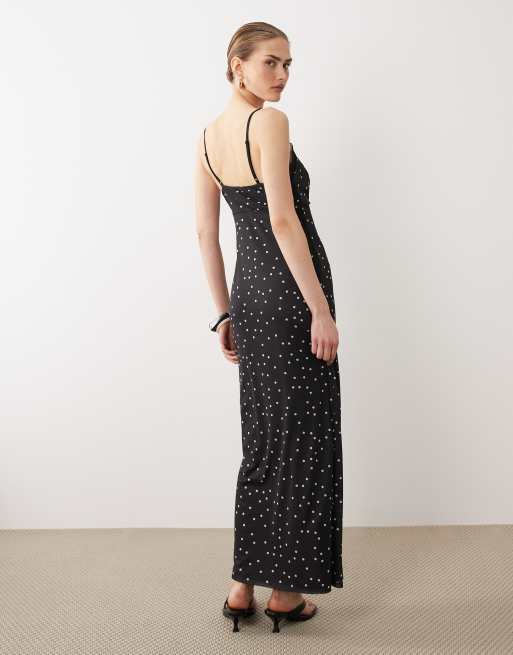 ASOS DESIGN - Cami-jurk van mesh met kanten detail en stippen, 4 van 4