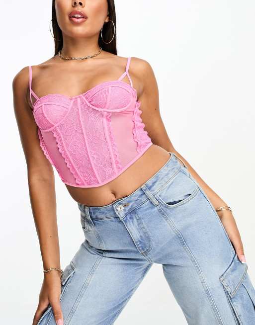 Rue21 Plus Light Pink Lace Corset Top