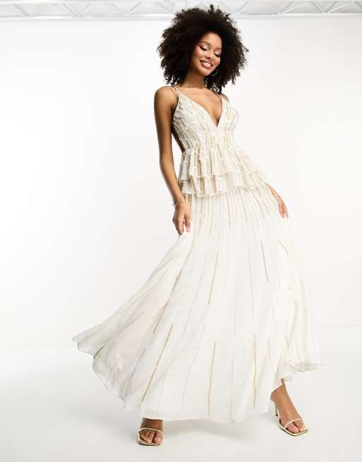 Asos white gown best sale