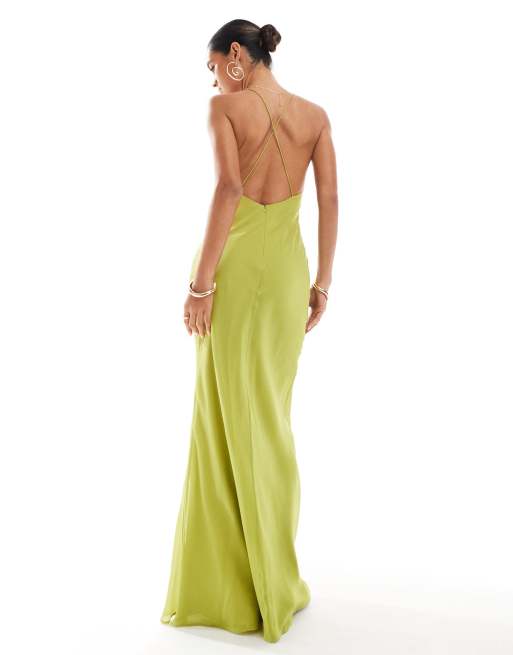 ASOS DESIGN cami maxi dress with satin bust and buckle