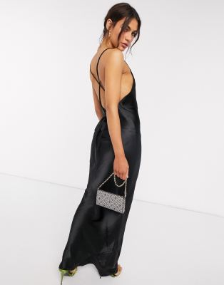 asos design satin cami maxi slip dress ASOS Design - Satin Slip Cami Maxi Dress - Women - Polyester - 2 US