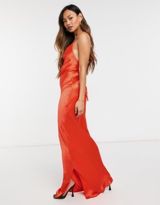 loose satin slip dress