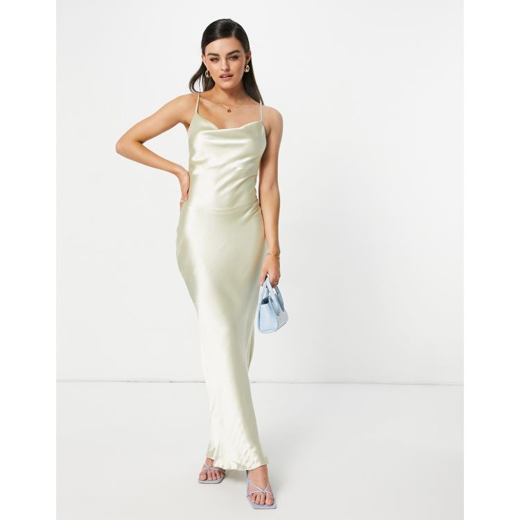 Oyster satin shop cocktail dress