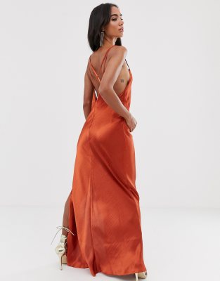 gold slip dress maxi