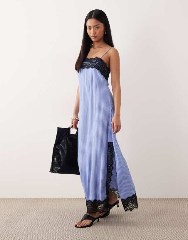 blue and white slip dress ASOS Design - Cami Maxi - Women - Viscose/Nylon - 6 US It is versatile enough AH25DROP5 Men's Charles Tyrwhitt Morning Color:Black Blue