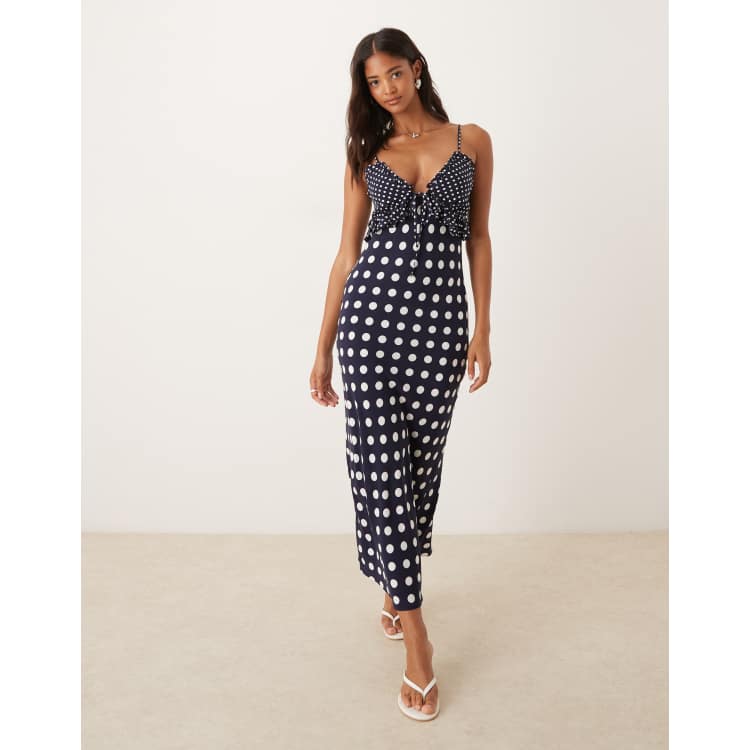 ASOS DESIGN cami midi dress with frill details in mixed