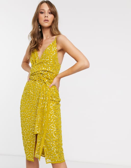 Asos yellow sequin discount dress