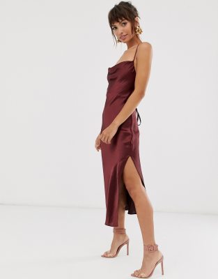 ASOS DESIGN cami midi slip dress in 