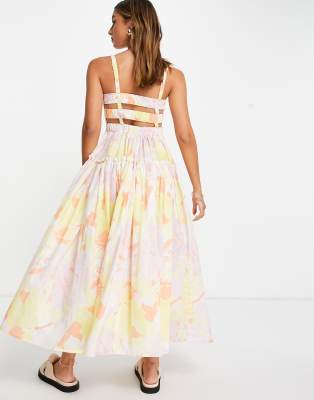 asos design cami midi sundress with raw edges