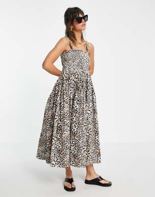 asos design cami midi sundress with raw edges