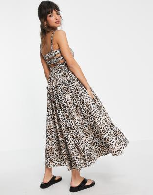 asos design cami midi sundress with raw edges