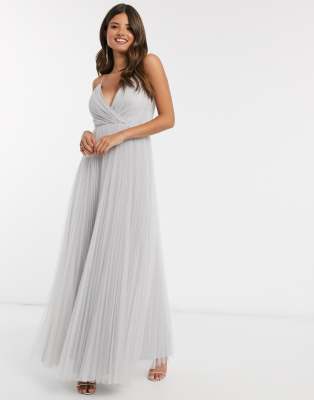 asos silver maxi dress